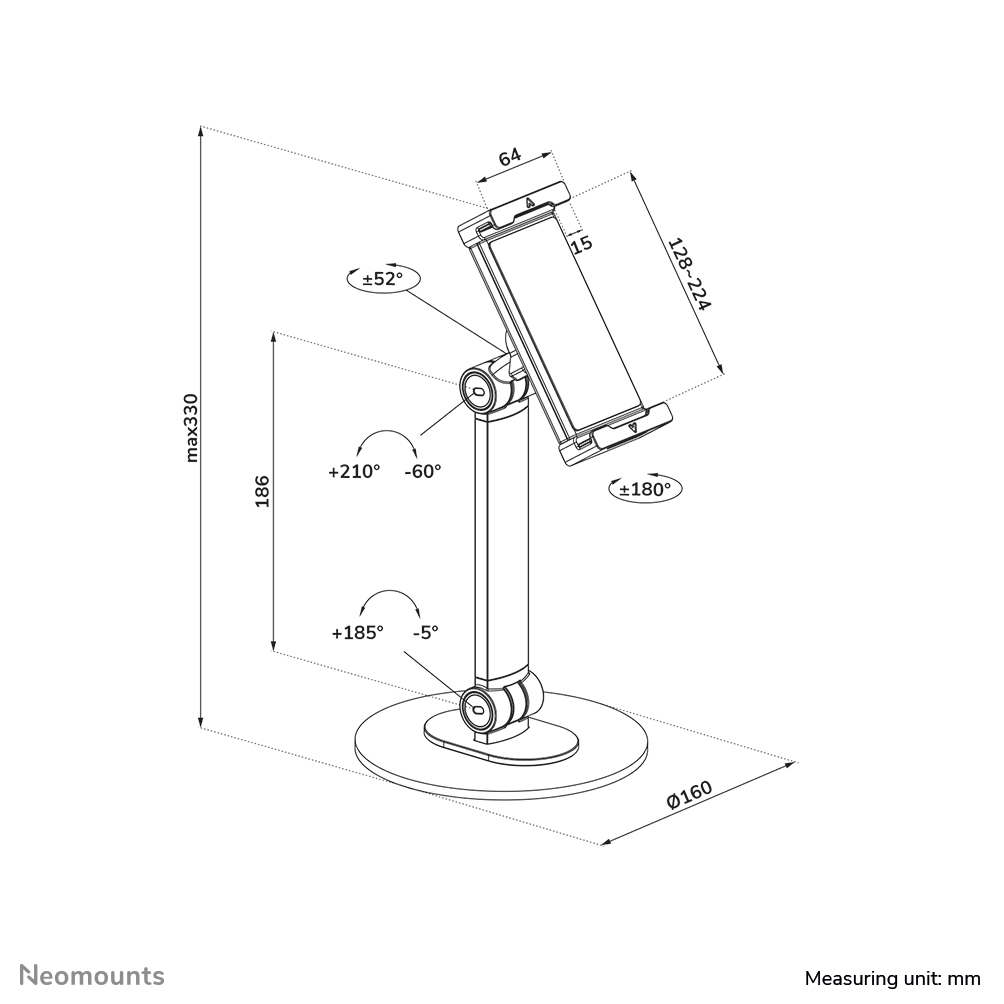 Neomounts DS15-540BL1 Supporto per tablet 4.7-12.9" - universale